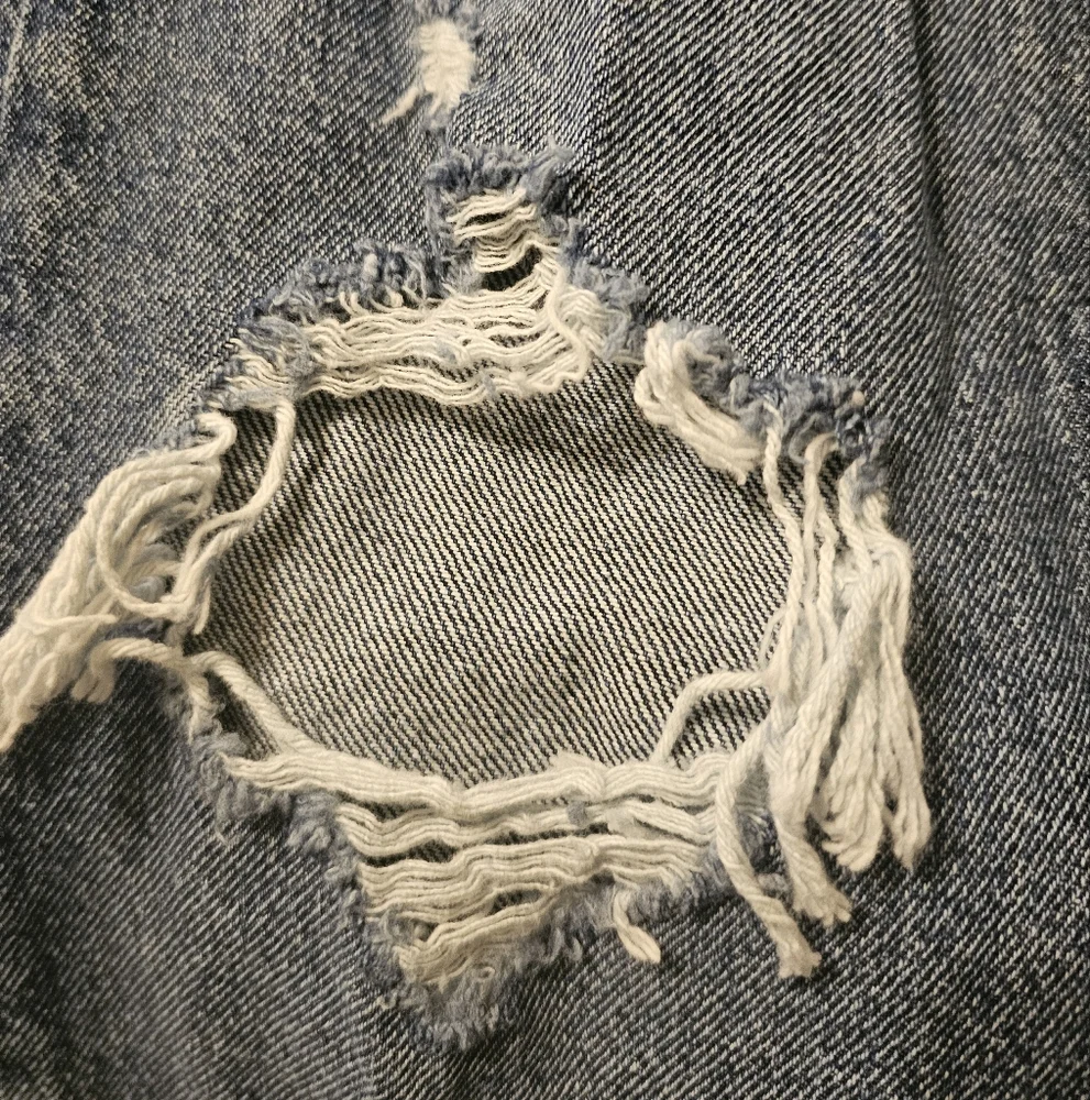 NWOT Blue Distressed Women's Jeans. Size: 24W 27L. - Picture 5 of 9